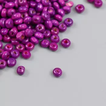 Бусины для творчества дерево «Фиолетовые», d=0.4 см, набор 20 г