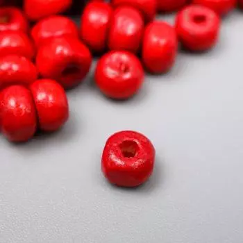 Бусины для творчества дерево "Красные" набор 20 гр 0,4х0,4 см