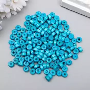 Бусины для творчества дерево "Плоские круглые голубые" набор 20 гр 0,6х0,3 см