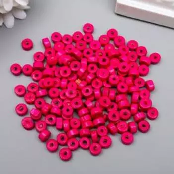 Бусины для творчества дерево "Плоские круглые пурпурные" набор 20 гр 0,6х0,3 см