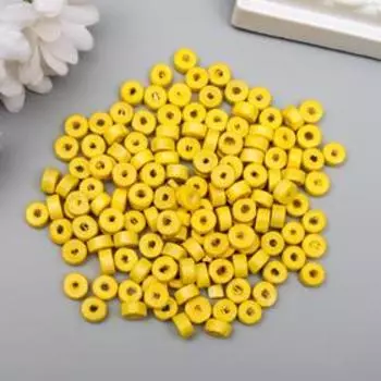 Бусины для творчества дерево "Плоские круглые жёлтые" набор 20 гр 0,6х0,3 см