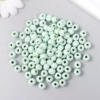 Бусины для творчества дерево «Светло-бирюзовый», d=0.8 см, набор 20 г