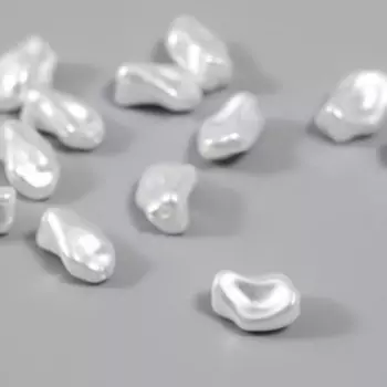 Бусины для творчества пластик "Жемчуг в форме камешка" набор 12 шт 1,2х0,6х0,7 см