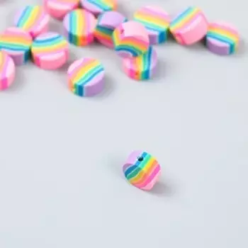 Бусины для творчества PVC «Кружочки радуга», набор 20 шт., 0.511 см
