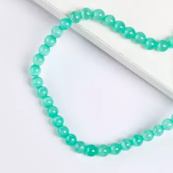 Бусины из натурального камня «Кошачий глаз» набор 50 шт.,1 шт. — 8 мм, светло-зелёный