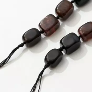 Бусины на нити бочонок гранёный через узел "Агат ", +/-20 бусин 1,5*1см, 38см