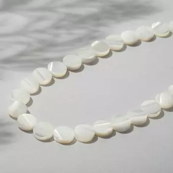 Бусины на нити "Перламутр" круг 0,8х0,8х0,2см, 38см