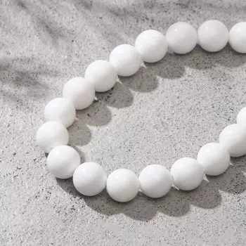 Бусины на нити шар №10 "Агат белый", 40см