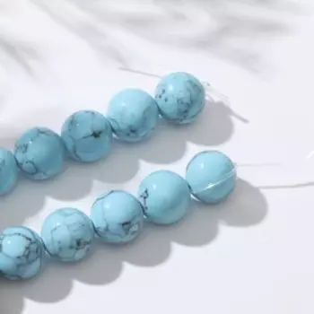 Бусины на нити шар №10 "Бирюза новая", 40см