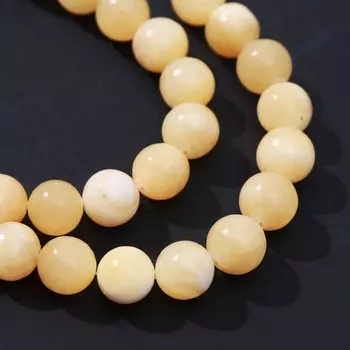 Бусины на нити шар №10 "Цитрин" (2 сорт), +/-38см