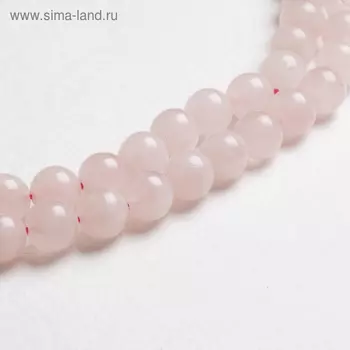 Бусины на нити шар №10 "Кварц розовый" (37 бусин)