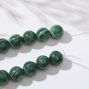 Бусины на нити шар №10 "Малахит", 40см