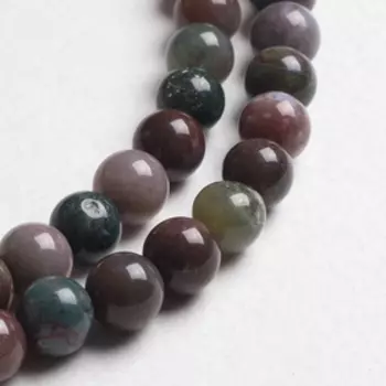 Бусины на нити шар №10 "Яшма" (38 бусин, +/-39см)