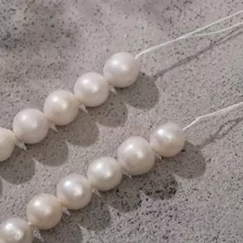 Бусины на нити шар №10 "Жемчуг барокко"