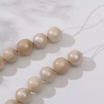 Бусины на нити шар №10 "Жемчуг барокко"