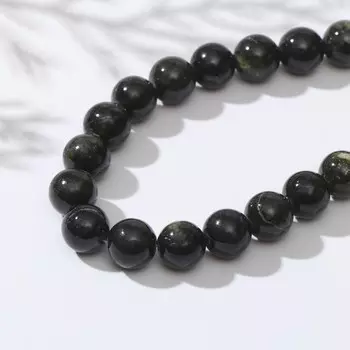 Бусины на нити шар №10 "Змеевик", 40см