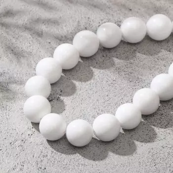 Бусины на нити шар №12 "Агат белый", 40см