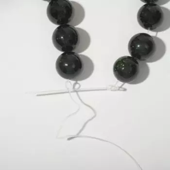 Бусины на нити шар №12 "Авантюрин зелёный"