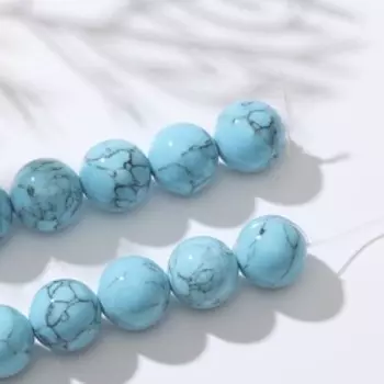Бусины на нити шар №12 "Бирюза новая", 40см