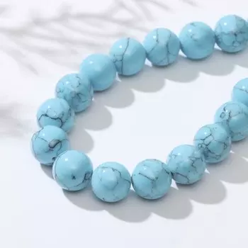 Бусины на нити шар №12 "Бирюза новая", 40см