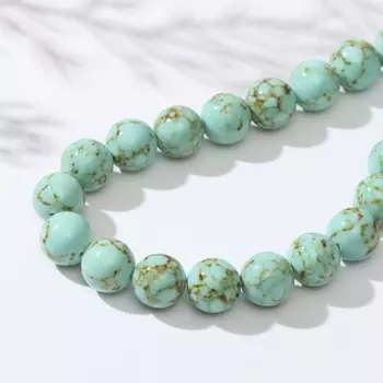 Бусины на нити шар №12 "Бирюза старая", 40см