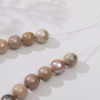 Бусины на нити шар №12 "Жемчуг барокко"