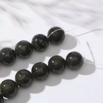 Бусины на нити шар №12 "Змеевик", 40см