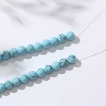 Бусины на нити шар №4 "Бирюза новая", 40см