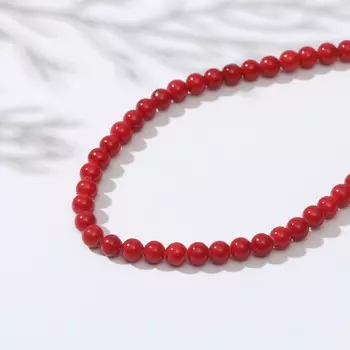 Бусины на нити шар №4 "Коралл красный", 40см