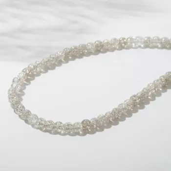 Бусины на нити шар №4 "Кварц сахарный", цвет серый, 38см