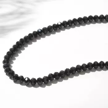 Бусины на нити шар №4 "Шпинель" , цвет чёрный, 43см