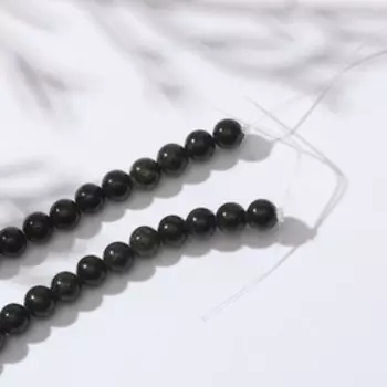 Бусины на нити шар №4 "Змеевик", 40см