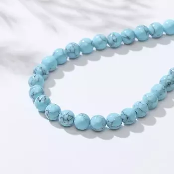 Бусины на нити шар №6 "Бирюза новая", 40см