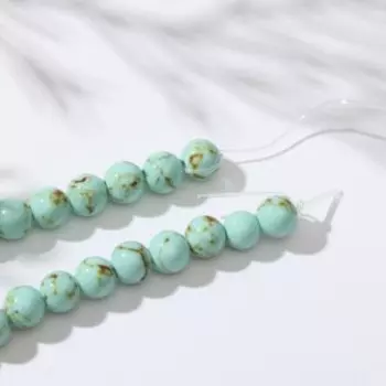 Бусины на нити шар №6 "Бирюза старая", 40см