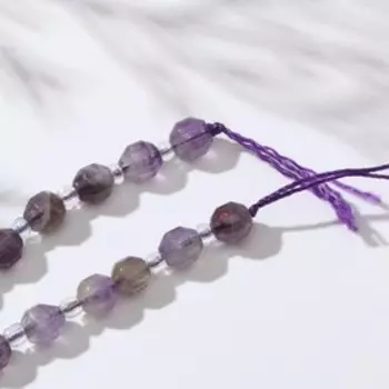 Бусины на нити шар №6 через бусину "Аметист", 36см