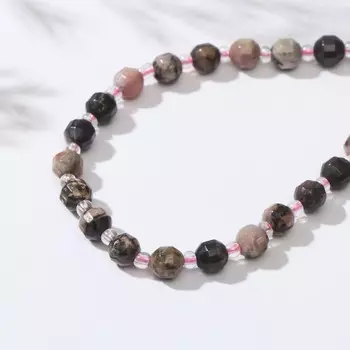 Бусины на нити шар №6 через бусину "Родонит", 36см