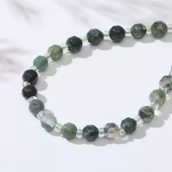 Бусины на нити шар №6 через бусину "Яшма", 36см