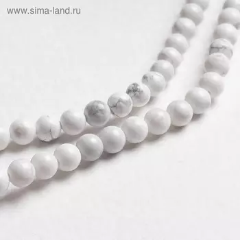 Бусины на нити шар №6 "Кахолонг" (62 бусины)