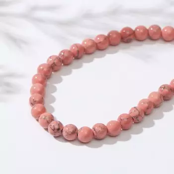 Бусины на нити шар №6 "Коралл светло-розовый", 40см
