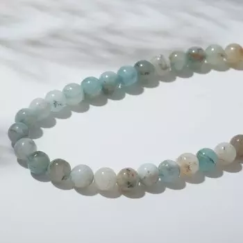 Бусины на нити шар №6 "Кварц" под амазонит, 38см