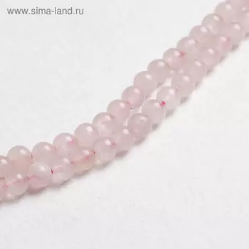 Бусины на нити шар №6 "Кварц розовый" (59 бусин)