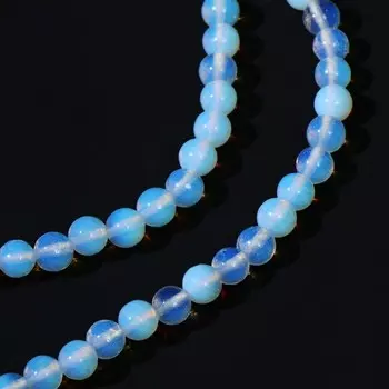 Бусины на нити шар №6 «Лунный камень» (65 бусин)