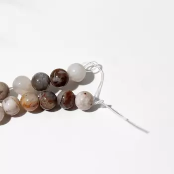 Бусины на нити шар №6 «Яшма песочная», 62 бусины