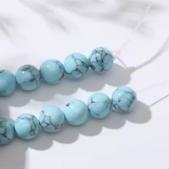 Бусины на нити шар №8 "Бирюза новая", 40см