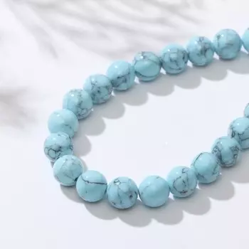 Бусины на нити шар №8 "Бирюза новая", 40см