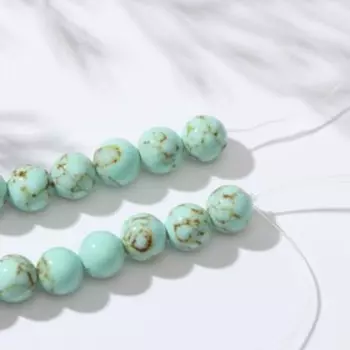 Бусины на нити шар №8 "Бирюза старая", 40см