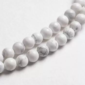 Бусины на нити шар №8 "Кахолонг" (44 бусины, +/-37см)