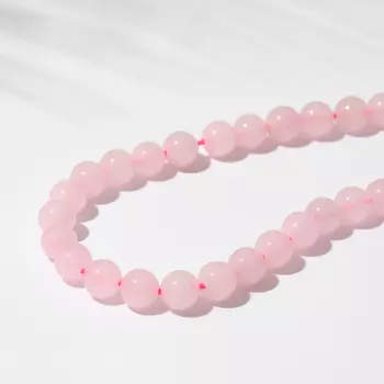 Бусины на нити шар №8 «Кварц розовый», 46 бусин