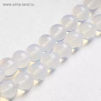 Бусины на нити шар №8 "Лунный камень" (51 бусина)