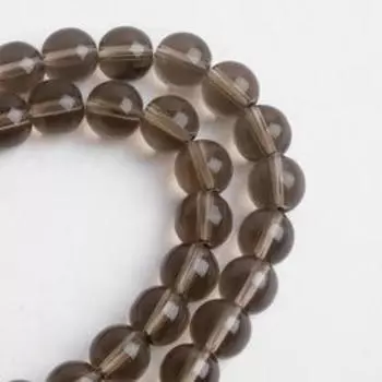 Бусины на нити шар №8 "Стекло" (40 бусин), цвет коричнево-серый